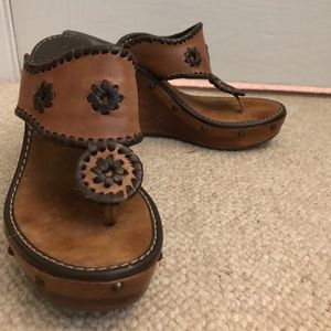 Jack Rogers wooden wedges - size 7.5 - never worn